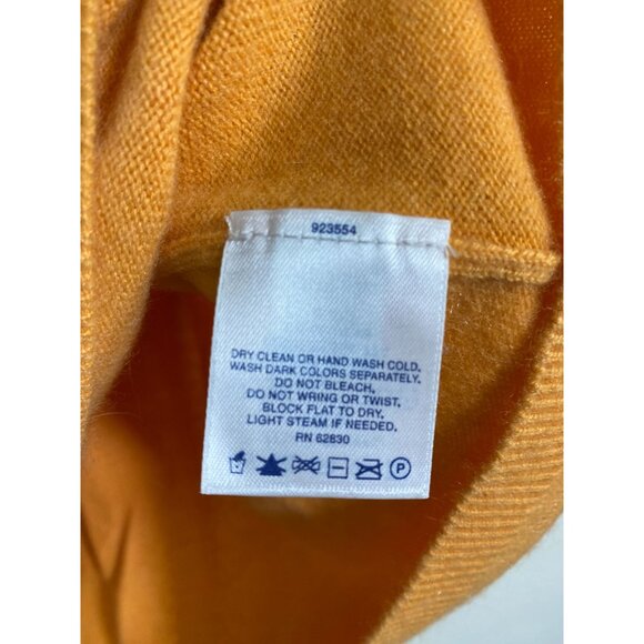 Lands End Cashmere Short Sleeve Sweater Top Size Large Orange Soft Cozy - Picture 5 of 14